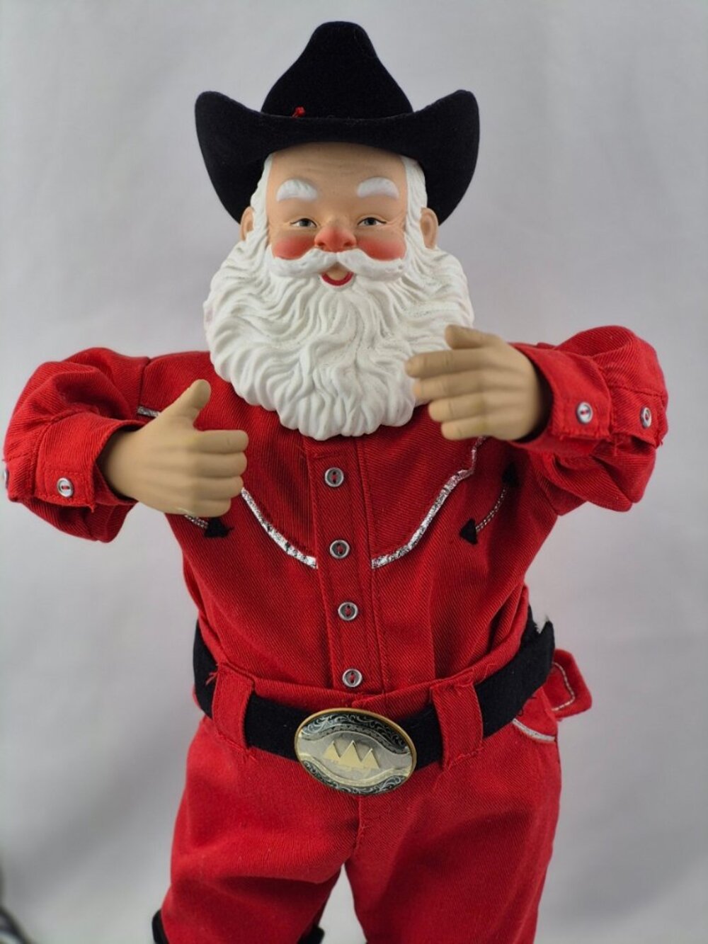 Holly Jolly Rock Santa Alan Jackson Animated Dancing Cowboy 1999 Sings & Swings - Picture 6 of 17